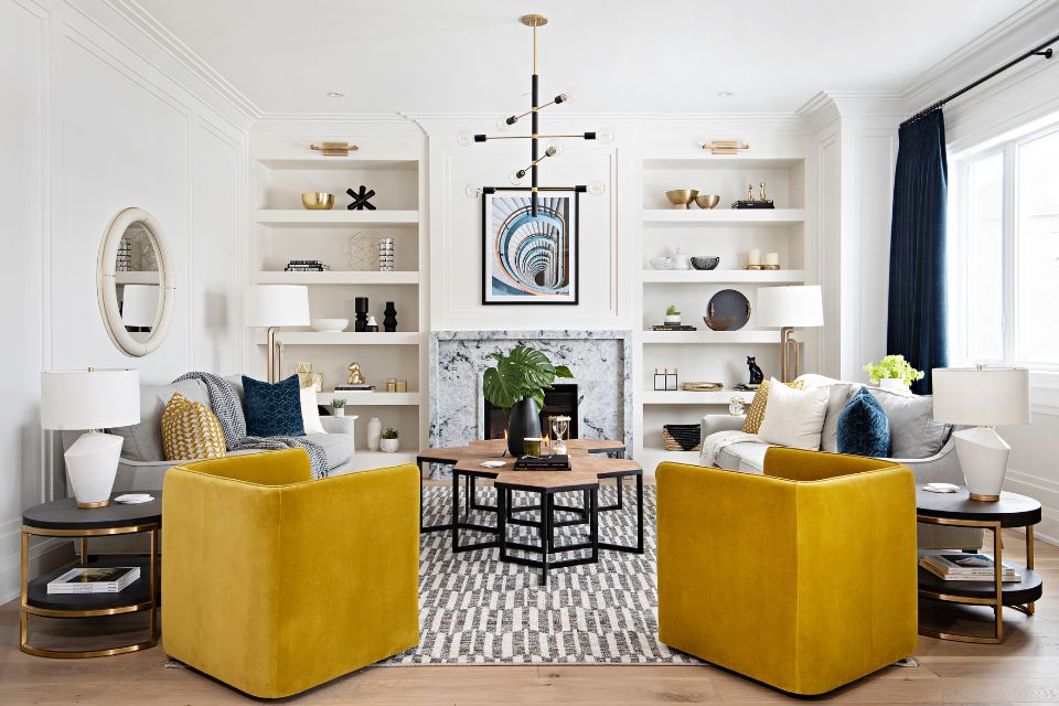 living room Design by Rebecca Hay, Photography by Mike Chajecki